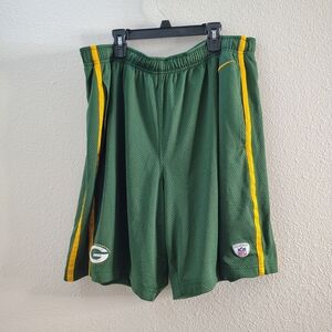 Nike Green Bay Packers NFL Training Mesh Shorts Green Yellow Size XXL